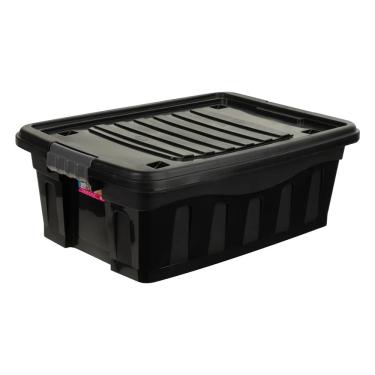 Imagem de Caixa Organizadora Mb em Plástico Preta com Rodas 31L