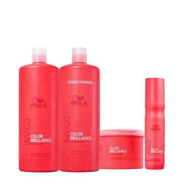Imagem de Wella Brilliance Sh 1000ml + Cond 1000ml + Masc 500ml + Leave-in 150ml