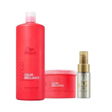 Imagem de Wella Brilliance Sh 1000ml + Masc 500ml + Oleo Light 30ml - Wella prof