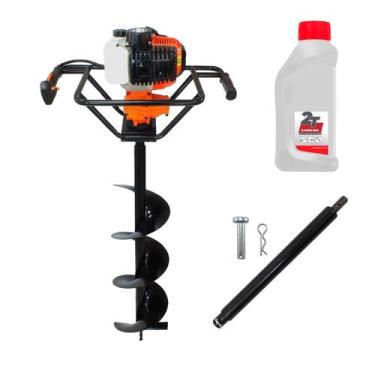 Imagem de Perfurador De Solo Gasolina 52cc + Broca 80x20 Vulcan Vps520 + Oleo 2T