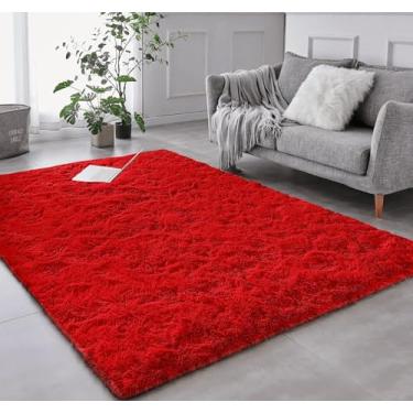 Imagem de Tapete Sala Felpudo Peludo Vermelho 140 X 200 Cm