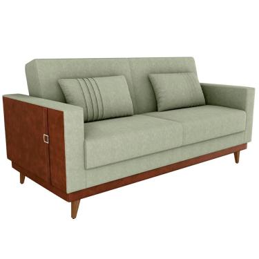 Imagem de Sofa Cama 2 Lugares 203 Cm Esther Boucle Corino Whisk Milani Store Oliva