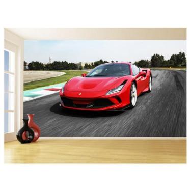 Imagem de Papel De Parede 3D Carro Ferrari Vermelha Pista 3,5M Car126 - Você Dec