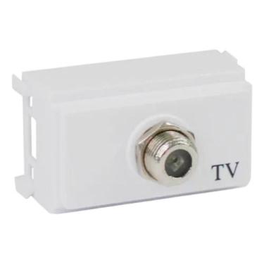 Imagem de Módulo Ilumi i9 Tomada Antena TV Embutir Residencial Parede Branco Com