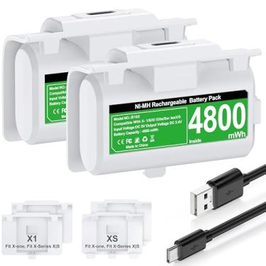 Imagem de HEYLICOOL Baterias Recarregáveis Para Controle Xbox One/Xbox Series X|S, Pacote De Bateria 2X4800Mwh, Kit Jogo E Carregamento X/S, One/Elite, One S/X Com Indicador Led