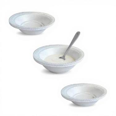 Imagem de 200 Pratos Pratinho Cumbuca Tigela Isopor Fundo 15cm-200ml - Genérica