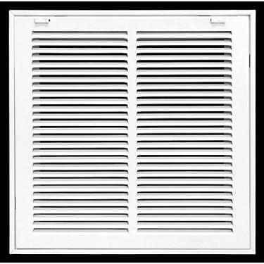 Imagem de Grade de filtro de ar de retorno de aço de 35,5 x 35,5 cm para filtro de 2,5 cm - dobradiça fixa - tampa de duto HVAC - face plana estampada - branca [Dimensões externas: 41 cm L x 40 cm altura]