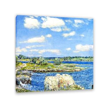 Imagem de Pôster Frederick Childe Hassam Mill Site e Old Todal Dam Reproduções clássicas de arte de parede de artistas famosos impressões em tela Decoração para quarto de casa 50 x 50 cm (20 x 20 polegadas