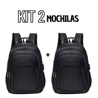 Imagem de Kit 02 Mochila Escolar Bolsa Com Cabo De Aço Resistente Masculino Femi