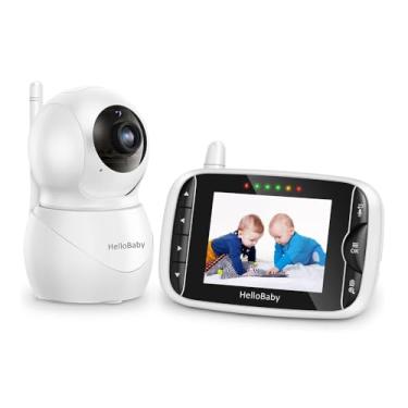 Imagem de Babá Eletrônica Hb66Pro Monitor Bebê Tela Ips 3.2 pol. Branco, Zoom 2x, Visão Noturna, Canção Ninar Áudio Bidirecional, PTZ 355°/120°, Alcance até 300 Metros, Portátil para Berçário