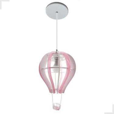 Imagem de Luminária Pendente Menino(a) Balão Rosa Infantil Teto Kid - Shin Tech