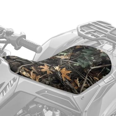 Imagem de Pensura Capas de assento quadriciclo de 53 × 25 cm, à prova d'água, estampa de folha morta, capa de almofada de assento para Polaris Sportsman 570 450 850, Polaris Scrambler 400 500 850 1000, Honda