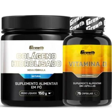 Imagem de Colágeno 150g em Pó + Vitamina D 75 Caps Growth Supplements