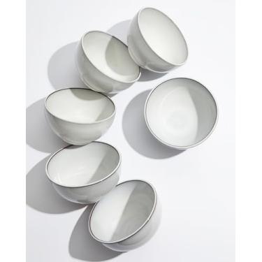 Imagem de Pokini Tigelas de cereais e tigelas de sobremesa de 13,5 cm, conjunto de tigelas pequenas de 170 a 567 g para cozinha, tigela de cerâmica para cereais, sopa, aveia, salada, ramen, macarrão, arroz