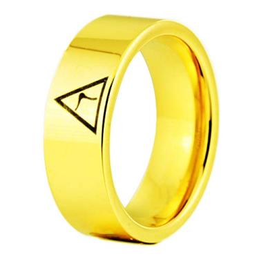 Imagem de Anéis maçônicos de rito escocês de 14º grau de cano preto de 8 mm de largura, gravação interna sem anéis de carboneto de tungstênio, Metal