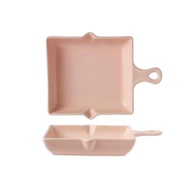 Imagem de Prato de cozimento de pizza para bife Prato de salada de frutas criativo e adorável para uso doméstico - rosa