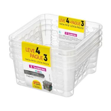 Imagem de Conjunto de 4 Potes Empilhável de Plástico 746ml Sanremo