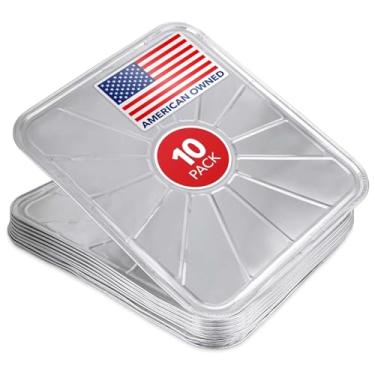 Imagem de Forros descartáveis de forno de alumínio (pacote com 10) forros de forno para parte inferior do forno elétrico e forno a gás – Bandeja reutilizável para cozinhar e assar – 47 x 39 cm