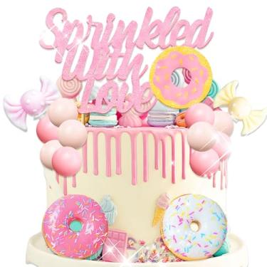 Imagem de Sprinkled with Love Cake Topper Welcome Baby Cake Decor Donuts Sweets for Donuts Baby Shower Gender Reveal Party Decorations Supplies
