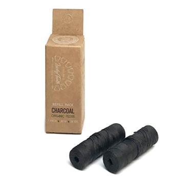 Imagem de Fibra de bambu orgânica com fio de carvão ativado REPREENDE com óleos essenciais de melaleuca e hortelã-pimenta, 60 m - da Lucky Teeth (pacote com 2)