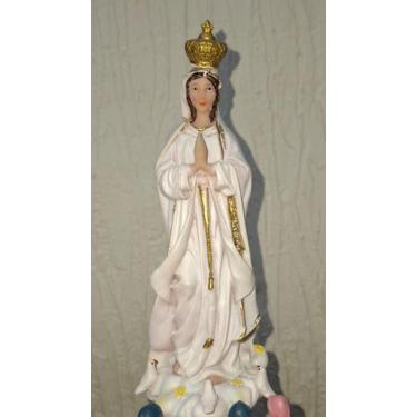 Imagem de Nsra Fátima Com Pastores Religiosa De Resina 22Cm - Zona Livre