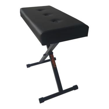 Imagem de Banqueta Teclado X Dobrável Preto Capitone Nikkal Banco Piano