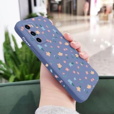 Imagem de Capa de celular com estampa de flores para Huawei P40, P50, P30, P20 Pro Lite, Nova 5t, Y7A, Mate 40, 30, 20 Pro Lite, capa de silicone líquido, azul claro, para P30 Lite