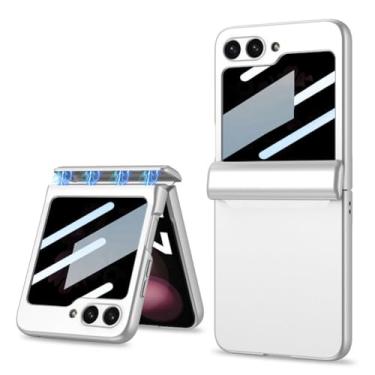 Imagem de LTLMYDAM Capa ultrafina para Samsung Galaxy Z Flip 7, capa protetora de tela de privacidade, dobradiça de sucção magnética PC tudo incluído, capa para celular branca, flip 7