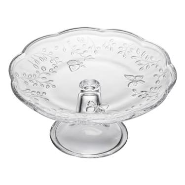 Imagem de LYOR - Prato para Bolo com Pé New Butterfly 19cm x 9cm Cristal Ecológico
