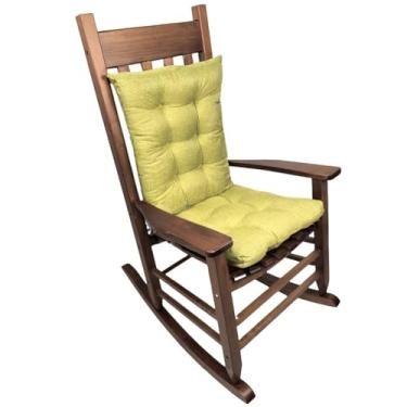 Imagem de Conjunto de almofadas de cadeira de balanço, almofadas de cadeira de pátio, almofadas de cadeira tufadas para móveis de balancim, almofadas de assento interno com laços (verde)