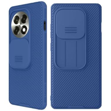 Imagem de WVOZWWO Capa para OnePlus 13, capa Nillkkin One Plus 13 com protetor de câmera deslizante rígida PC e TPU capa protetora robusta para celular OnePlus 13 5G (OP 13 azul)