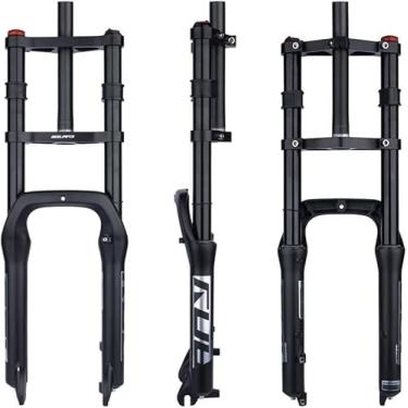 Imagem de Garfo Sow Beach Bike Suspesio 20 Ich 4.0 Pneu Garfos De Ar Gordos Viagem 140mm, 1-1/8ich Garfos De Bicicleta De Direção Spread 135mm Garfo Duplo Ombro Amortecedor Frot Bloquei, Black, 20x4.0inch