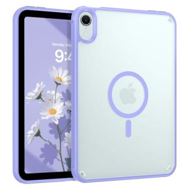 Imagem de Telaso Capa magnética para iPad mini 7 A17 Pro 2024/iPad Mini 6 2021 8,3 polegadas iPad mini 7ª/6ª geração, capa protetora de TPU macio fosco translúcido para iPad mini 7/Mini 6, roxo lavanda