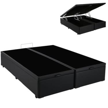 Imagem de Base de Cama Box Com Baú Queen ou King - bEGE (Preto, Queen Suede)