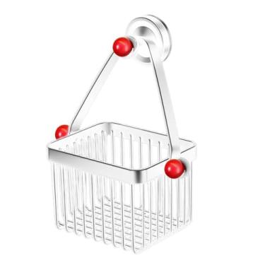 Imagem de Fenteer Cesta de Armazenamento Suspensa para Parede, Cesta de Metal para Cozinha, Branco