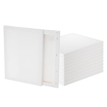 Imagem de PATIKIL Tela para pintura, pacote com 10, tela de algodão em branco, 9 x 12, conjunto de tinta a óleo, material de arte para aquarela, guache acrílico, têmpera