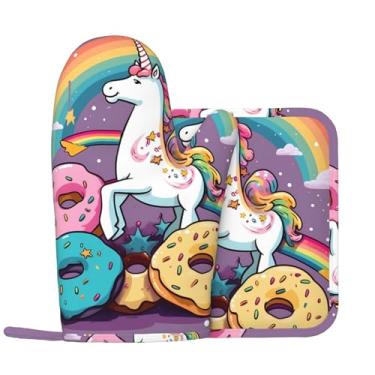 Imagem de Conjunto de 2 peças de luvas de forno e suportes de panela de silicone antiderrapantes, almofadas quentes, luvas de forno de cozinha altamente resistentes ao calor e suportes para panelas