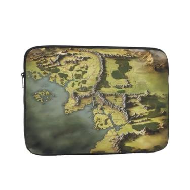 Imagem de Capa para laptop com mapa da Terra Média de 13 polegadas bolsa de transporte para computador à prova de choque capa protetora para notebook bolsa portátil para laptop bolsa à prova d'água para homens