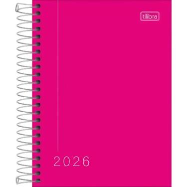 Imagem de Agenda 2026 Tilibra Pepper Rosa Espiral Diária Capa Dura M4 - Organiza
