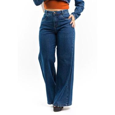 Imagem de Calça Pantalona Jeans Premium Feminina Wide Leg 36 ao 50 - RESTRITO JE