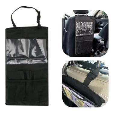 Imagem de Organizador para Banco de Carro, Suporte para Tablet com Bolsos, Protetor de Encosto Automotivo em Nylon, Preto, Acessório Interior