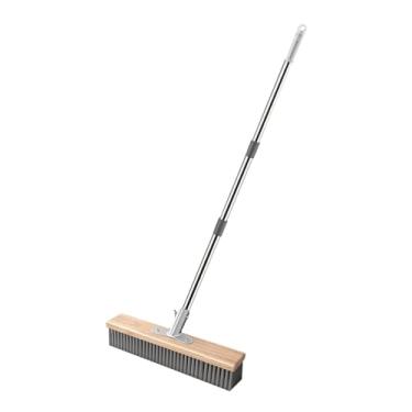 Imagem de IEUDNS Escova de aço inoxidável para limpeza de pisos de deck, prática, com cerdas ásperas e duras, para pátios, degraus e piscinas, 30cm
