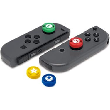 Imagem de Kit 4 Grips Capa Analógico Radalishop Super Mario, Para Joy-con, Borrachinha, Nintendo Switch