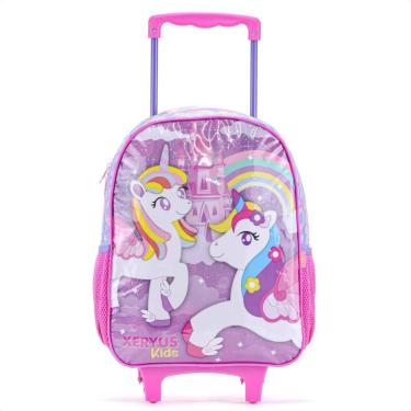 Imagem de Mochila Com Rodas Escolar Xeryus Unicórnio 13660 Rosa - Infantil-Unissex