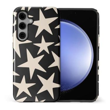 Imagem de ilikediy Capa para Samsung Galaxy S24 Plus, HL2 Cute Cool Star Preto Híbrido 2 Camadas Capa Rígida Design Padrão de Silicone Capa Protetora