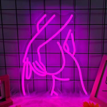 Imagem de Placa feminina neon rosa, letreiro de LED para decoração de parede, luz neon regulável para quarto, sala de jogos, sala de estar, decoração de bar, sinais de néon com luz USB para caverna masculina