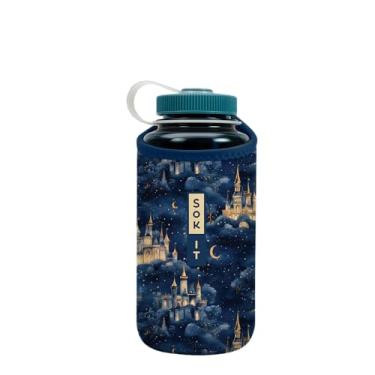 Imagem de Sok It BotlSok Capa de neoprene isolada para garrafa de água (Castelo no céu, serve para 947 ml Nalgene)