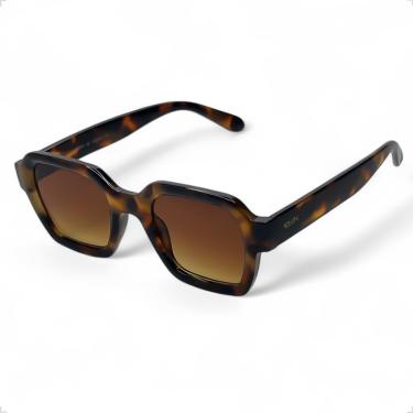 Imagem de Óculos De Sol Quadrado Degradê Acetato Style Tartaruga Corumbau Solon Glasses Feminino Hype Fashion Praiou Oncinha Uv400 + Case Rigida, Limpa Lentes 25ml, Flanela, Certificado Solon