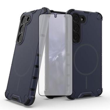 Imagem de Asuwish Capa de telefone para Samsung Galaxy S23 5G capa magnética com protetor de tela de vidro temperado e acessórios de celular de proteção híbrida robusta S 23 23S GS23 G5 SM-S911U 6,1 polegadas