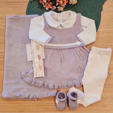 Imagem de Saída maternidade tricô menina 6 peças